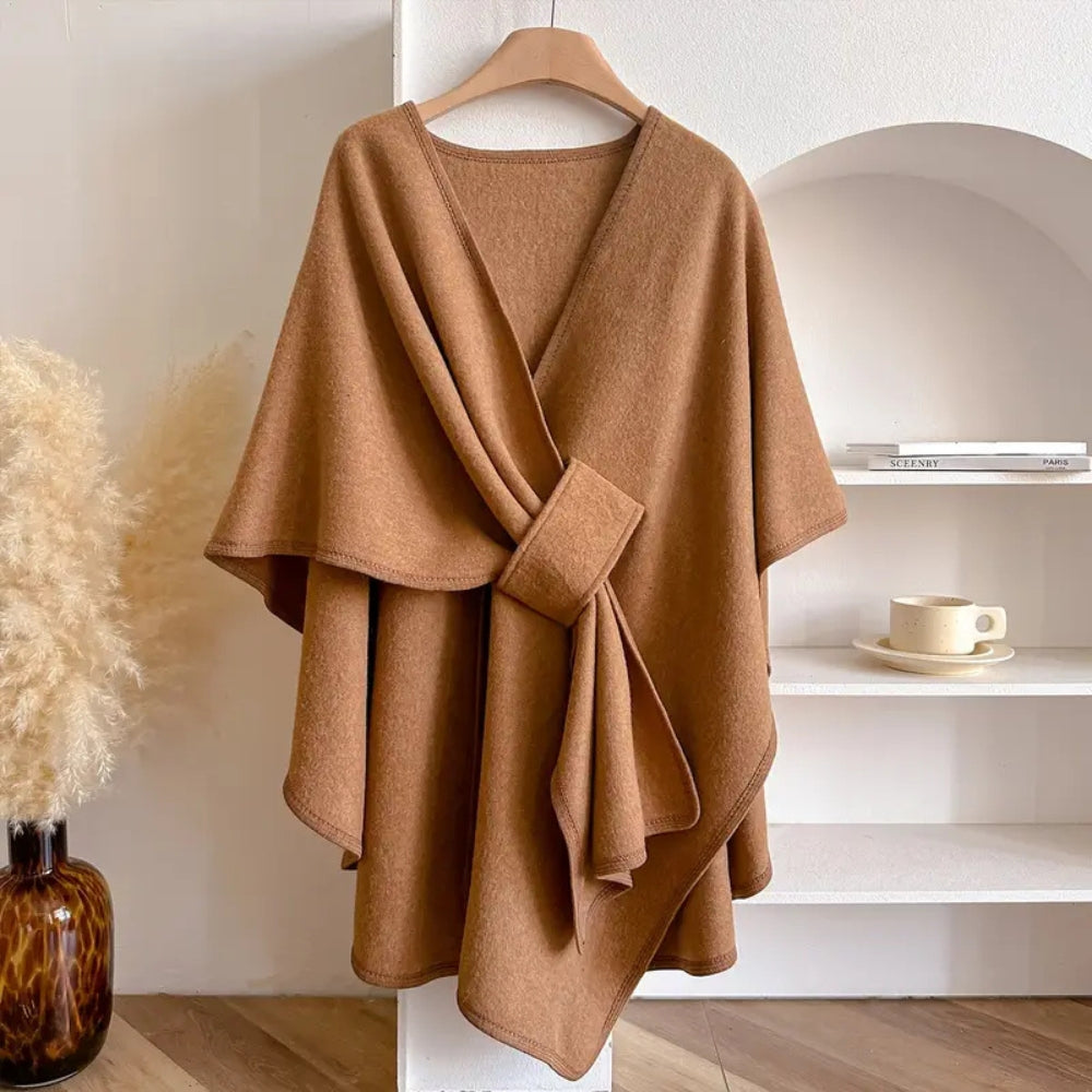Manteau châle luxueux coupe-vent pour femme