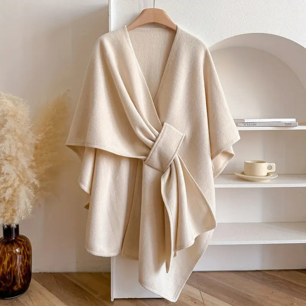 Manteau châle luxueux coupe-vent pour femme