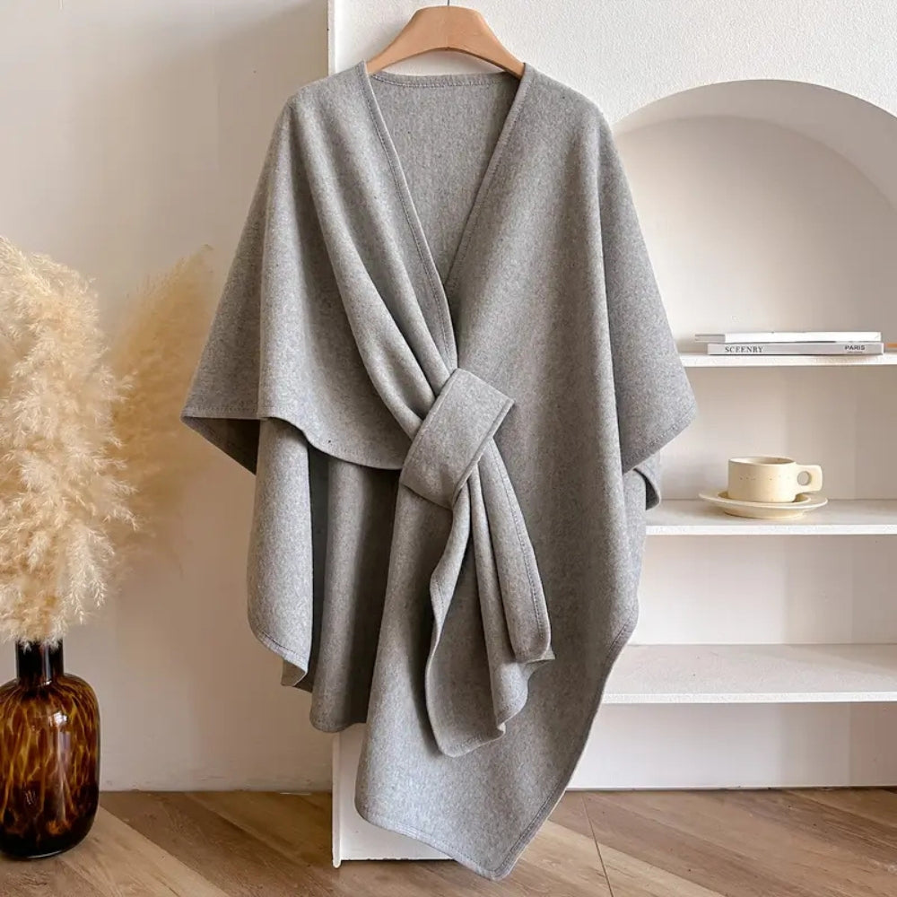 Manteau châle luxueux coupe-vent pour femme