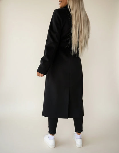 Manteau d'hiver mi-long ceinturé pour femme
