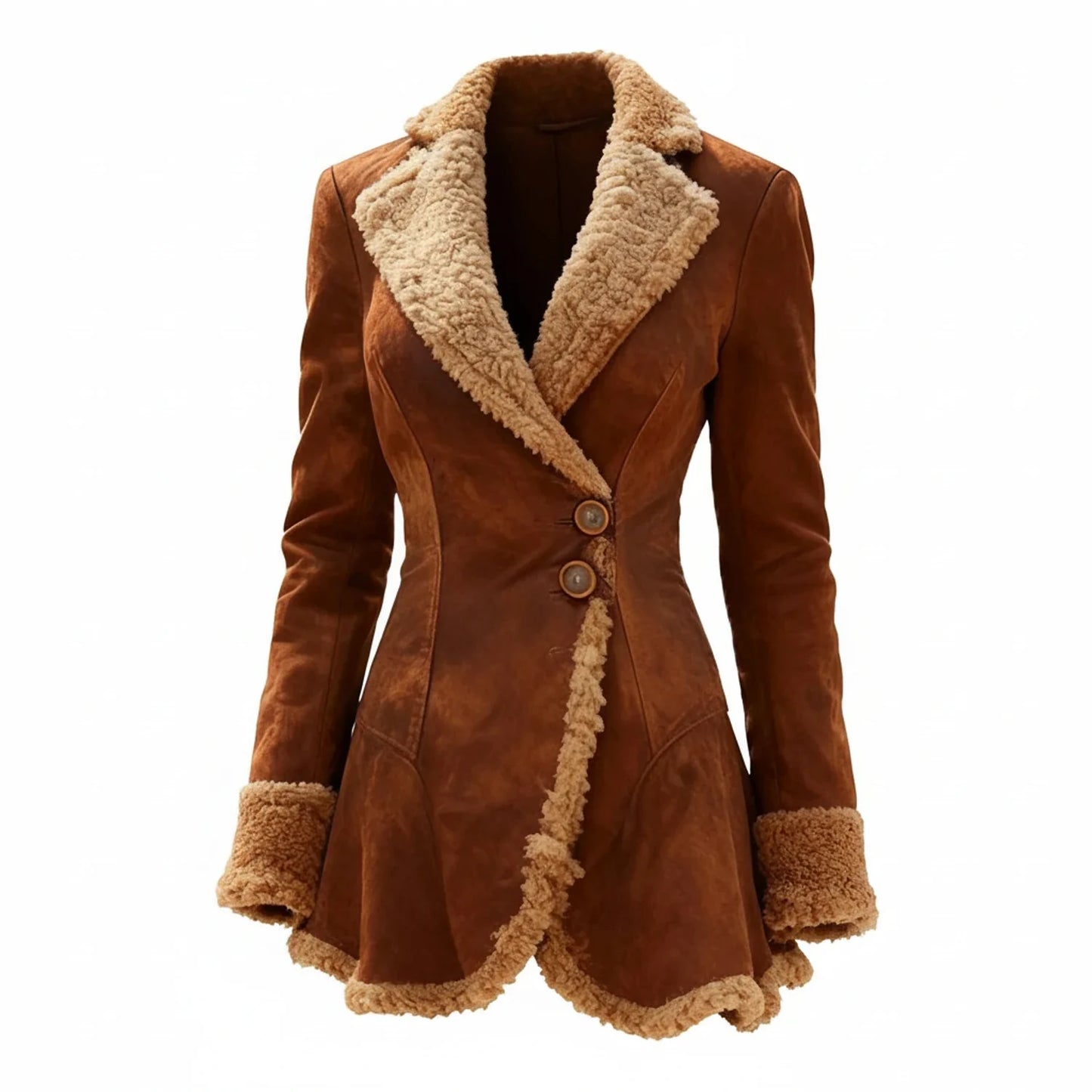 Manteau d'hiver pour femme bordé de fourrure