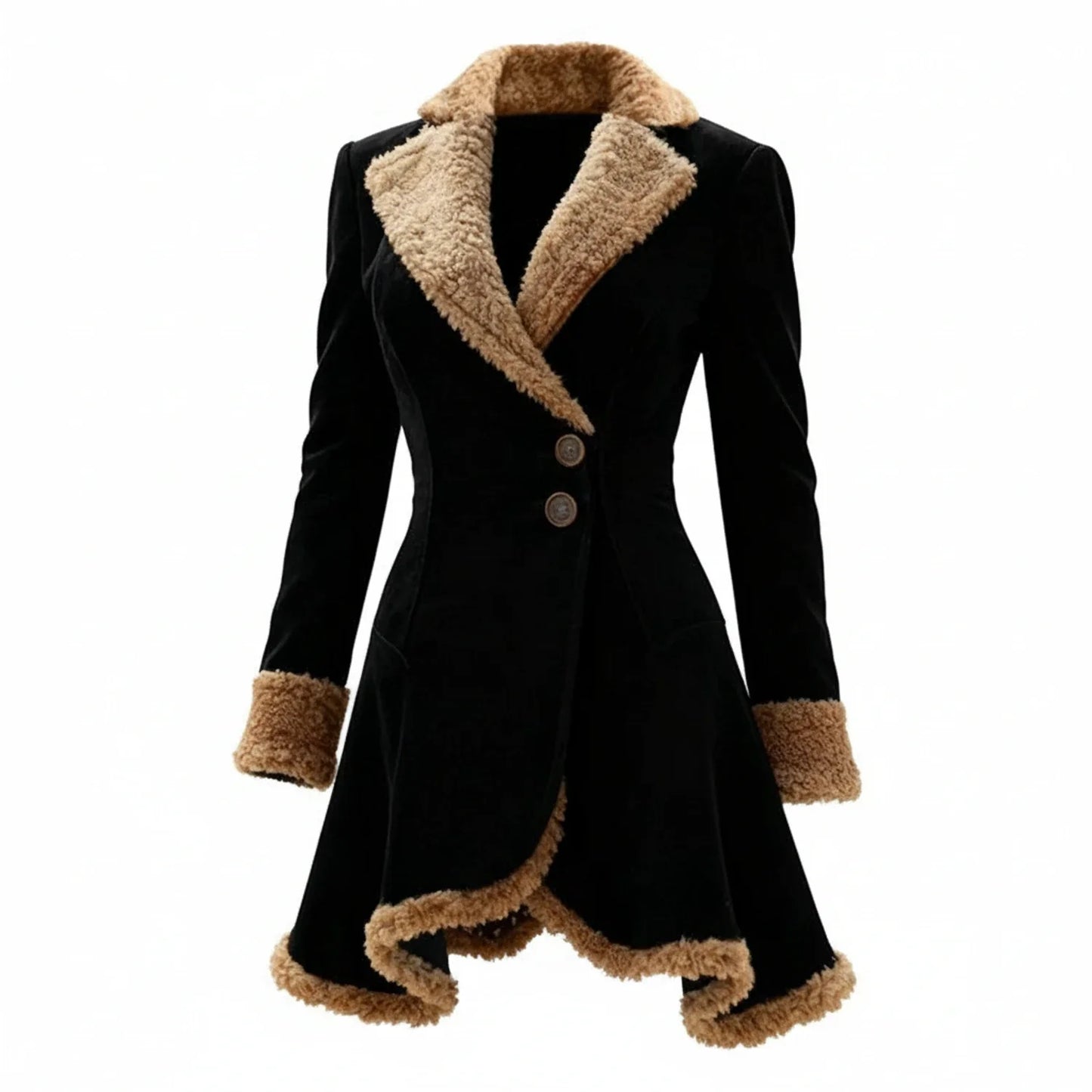 Manteau d'hiver pour femme bordé de fourrure