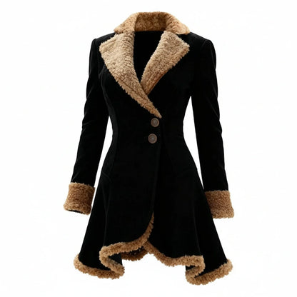 Manteau d'hiver pour femme bordé de fourrure