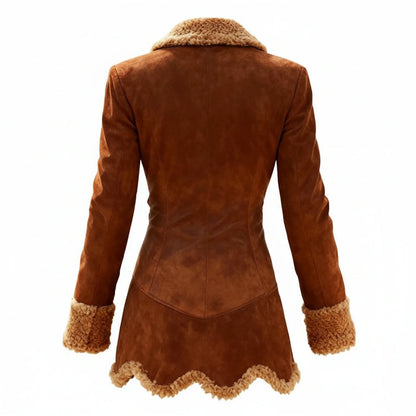 Manteau d'hiver pour femme bordé de fourrure