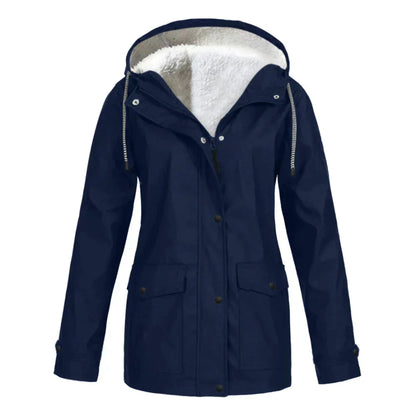 Manteau de pluie à capuche coupe trapèze pour femme
