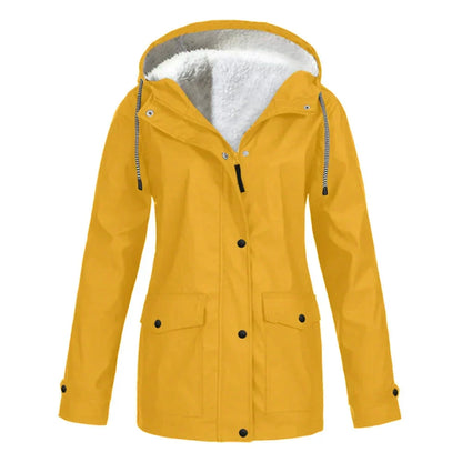 Manteau de pluie à capuche coupe trapèze pour femme