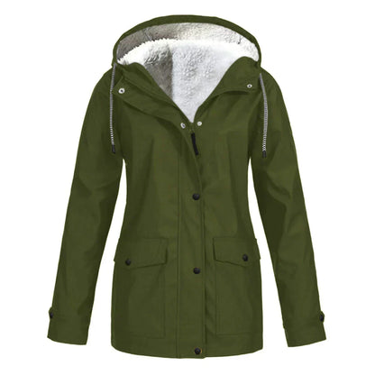 Manteau de pluie à capuche coupe trapèze pour femme