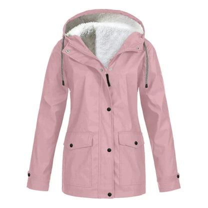 Manteau de pluie à capuche coupe trapèze pour femme