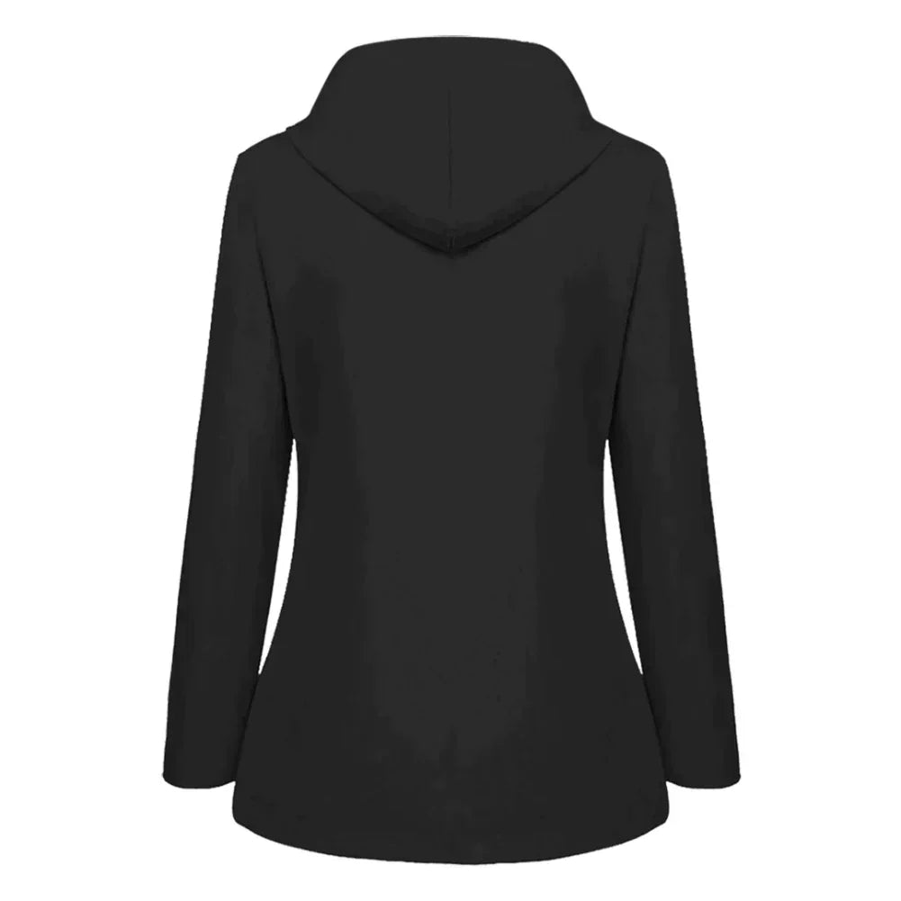 Manteau de pluie à capuche coupe trapèze pour femme