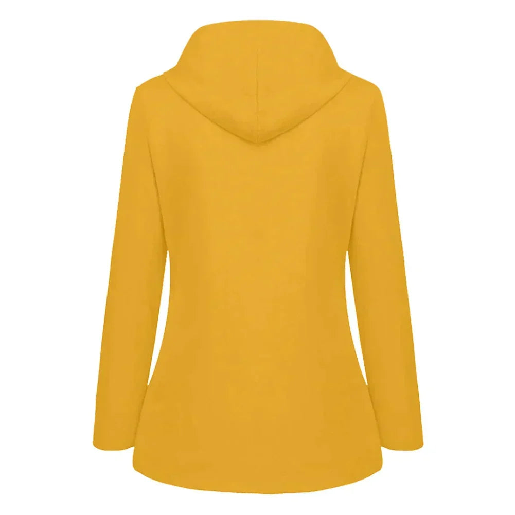 Manteau de pluie à capuche coupe trapèze pour femme