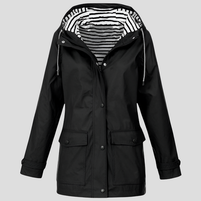 Manteau de pluie imperméable à capuche pour femme