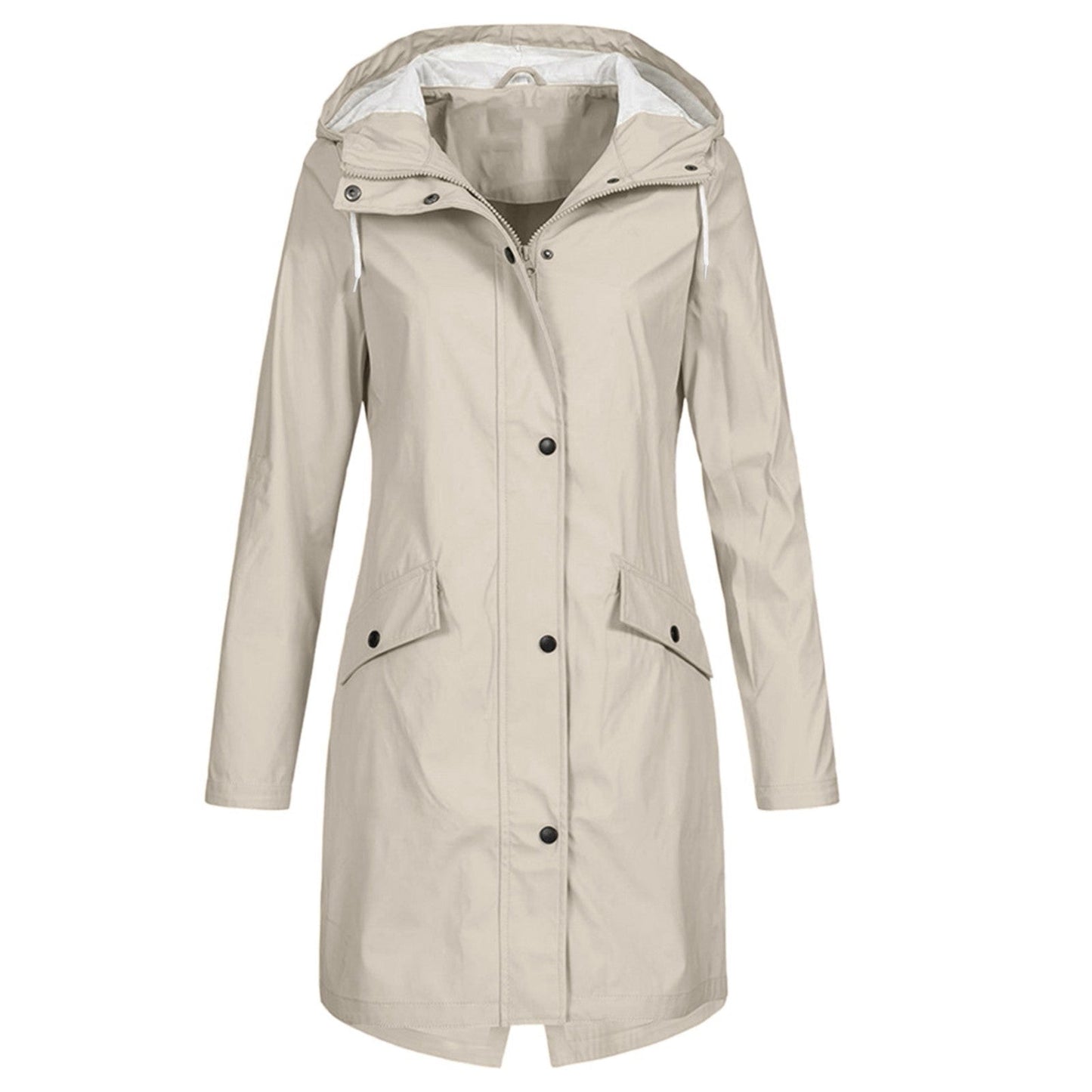 Manteau femme mi-long à capuche