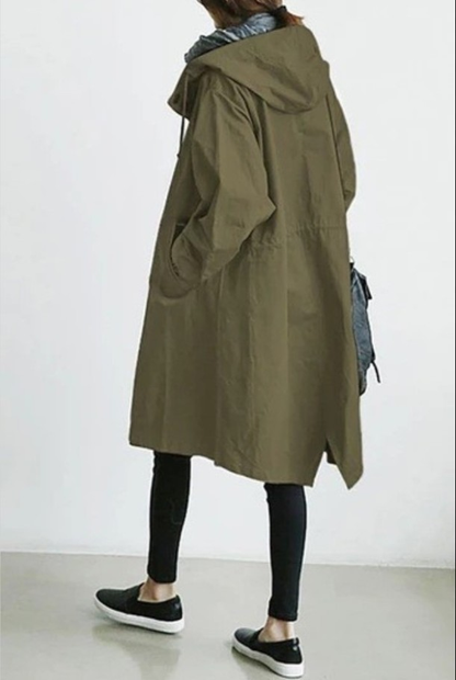 Manteau long à capuche femme