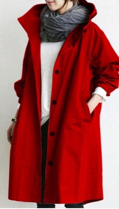 Manteau long à capuche femme