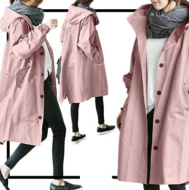 Manteau long à capuche femme