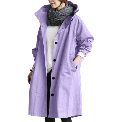 Manteau long à capuche femme