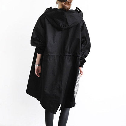 Manteau long à capuche pour femme