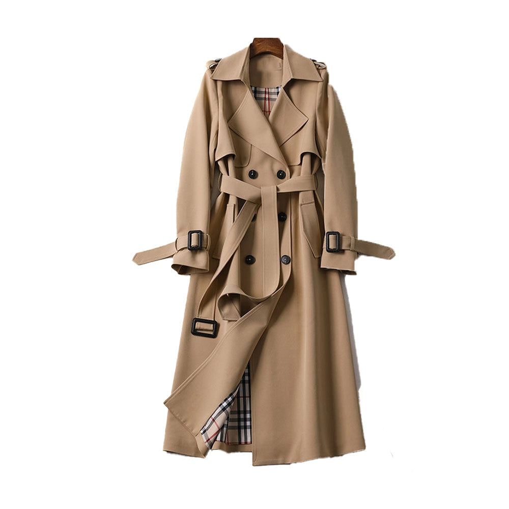 Manteau long croisé femme