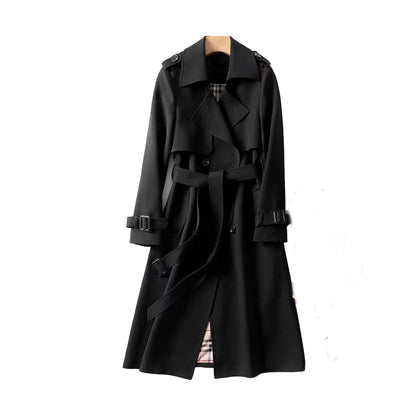 Manteau long croisé femme