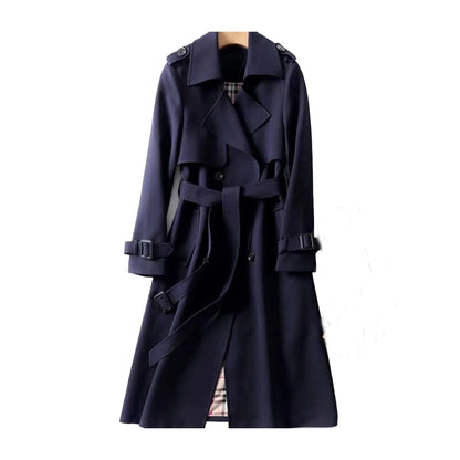 Manteau long croisé femme