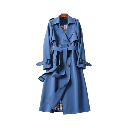 Manteau long croisé femme