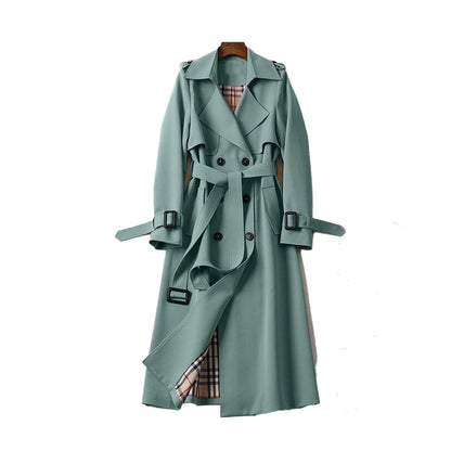 Manteau long croisé femme