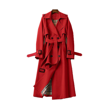 Manteau long croisé femme