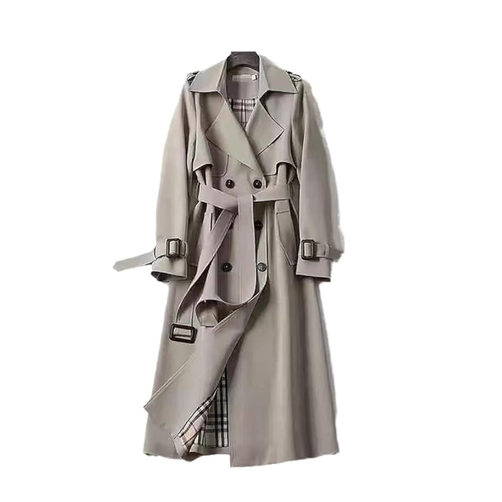 Manteau long croisé femme