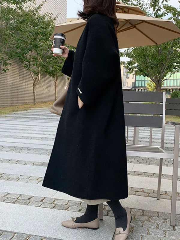 Manteau long d’hiver ouvert devant pour femme
