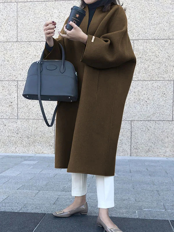 Manteau long d’hiver ouvert devant pour femme