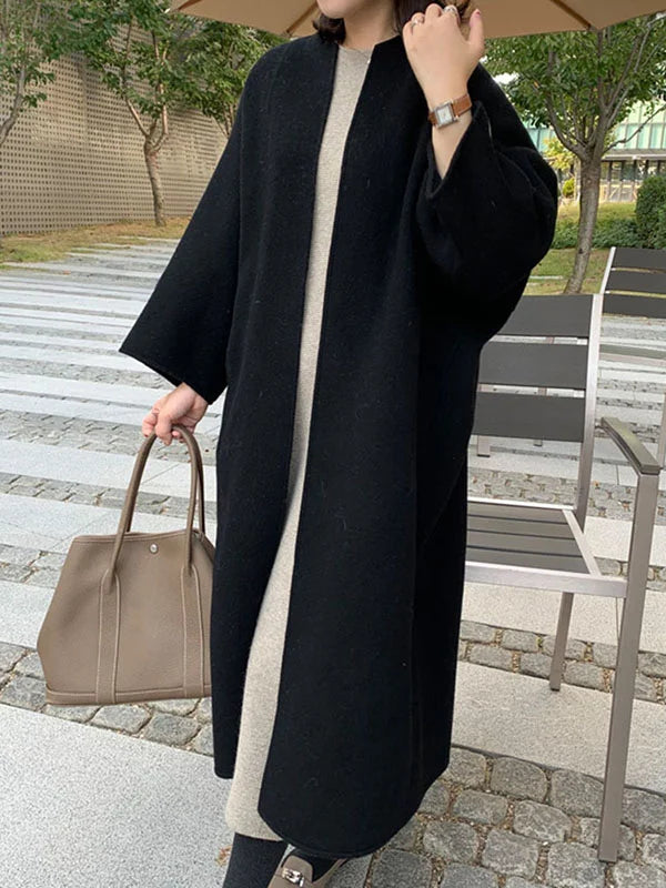 Manteau long d’hiver ouvert devant pour femme