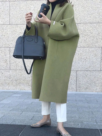 Manteau long d’hiver ouvert devant pour femme