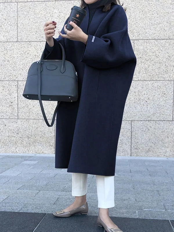 Manteau long d’hiver ouvert devant pour femme