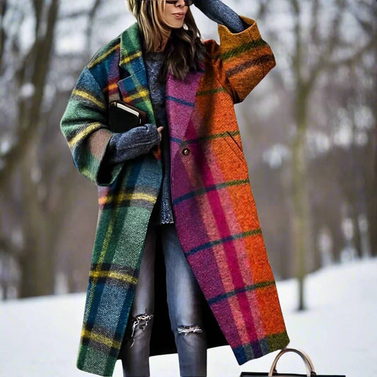 Manteau long et chaud pour femme | manteau long aux couleurs envoûtantes