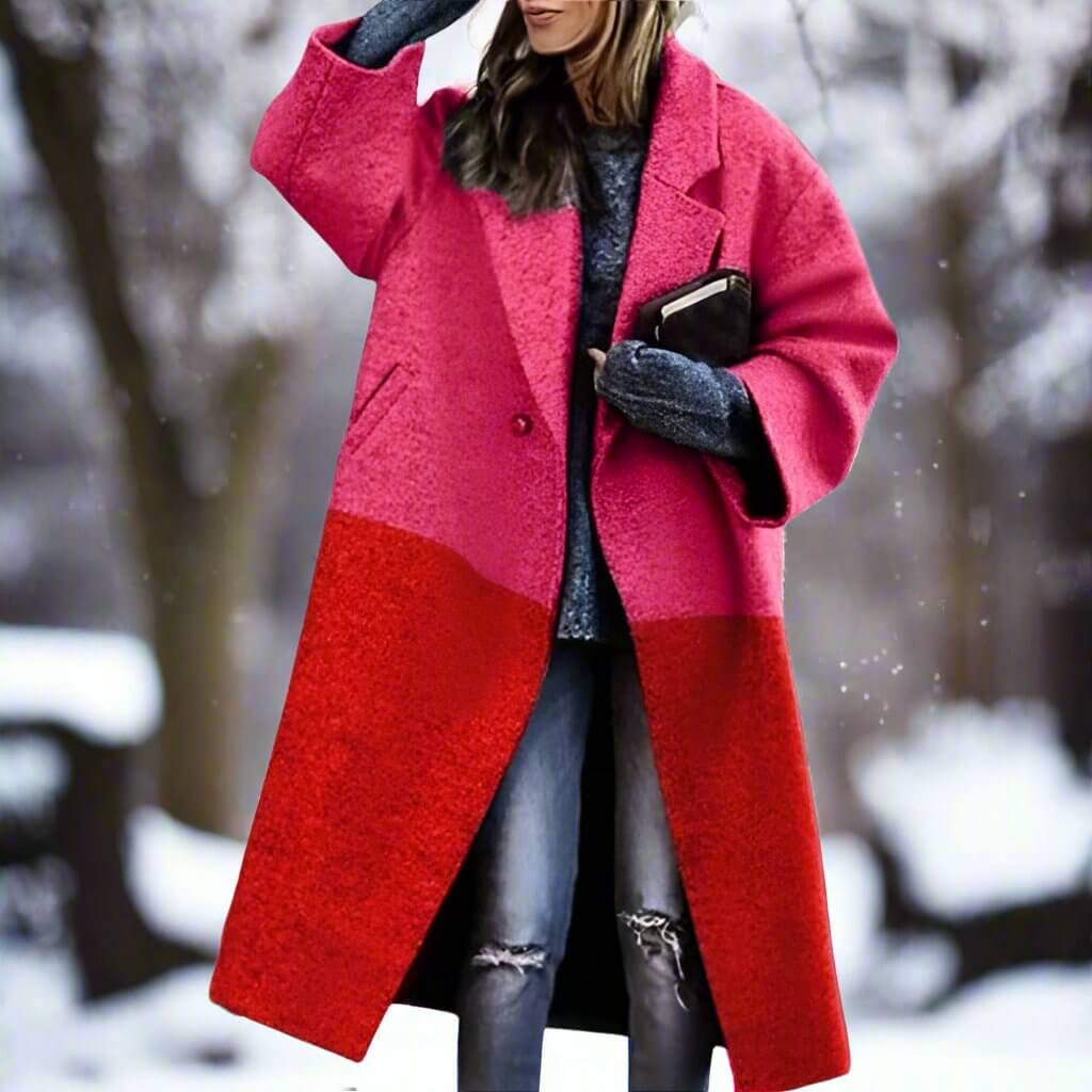 Manteau long et chaud pour femme | manteau long aux couleurs envoûtantes