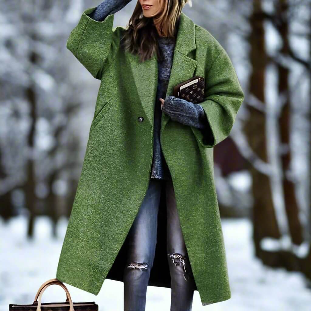 Manteau long et chaud pour femme | manteau long aux couleurs envoûtantes