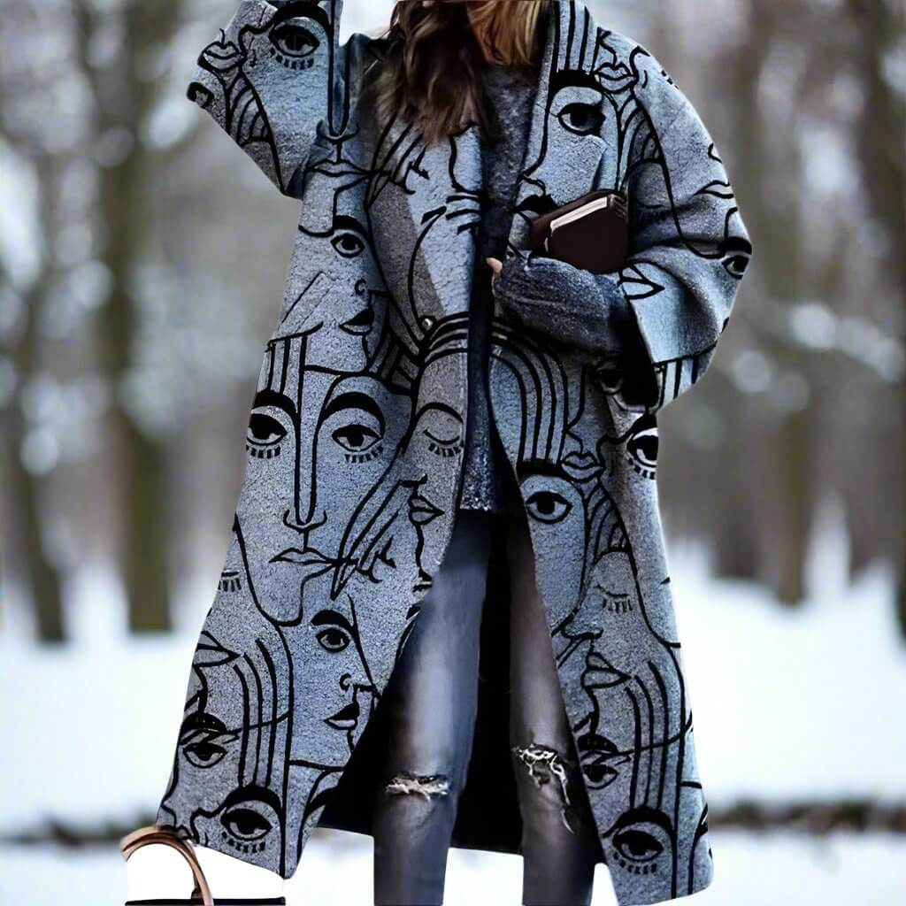 Manteau long et chaud pour femme | manteau long aux couleurs envoûtantes