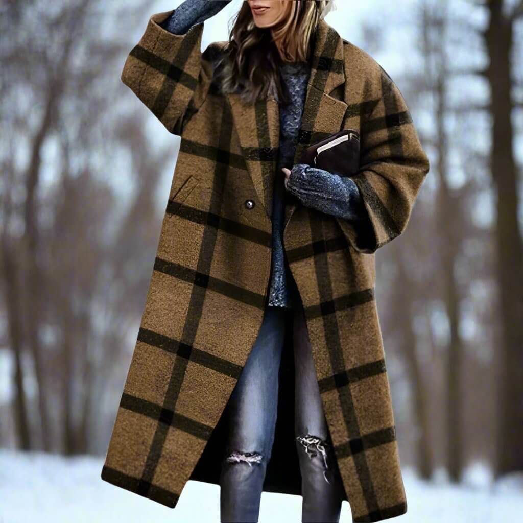 Manteau long et chaud pour femme | manteau long aux couleurs envoûtantes