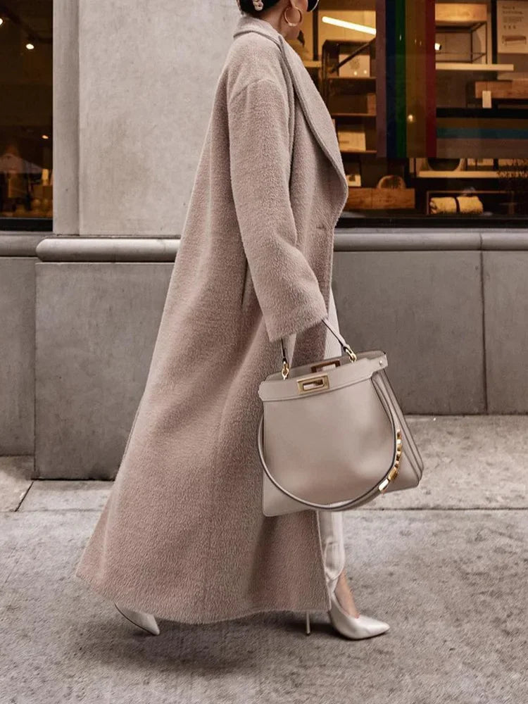 Manteau long oversize d'hiver élégant pour femme