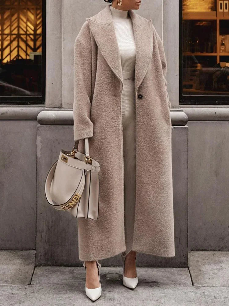 Manteau long oversize d'hiver élégant pour femme