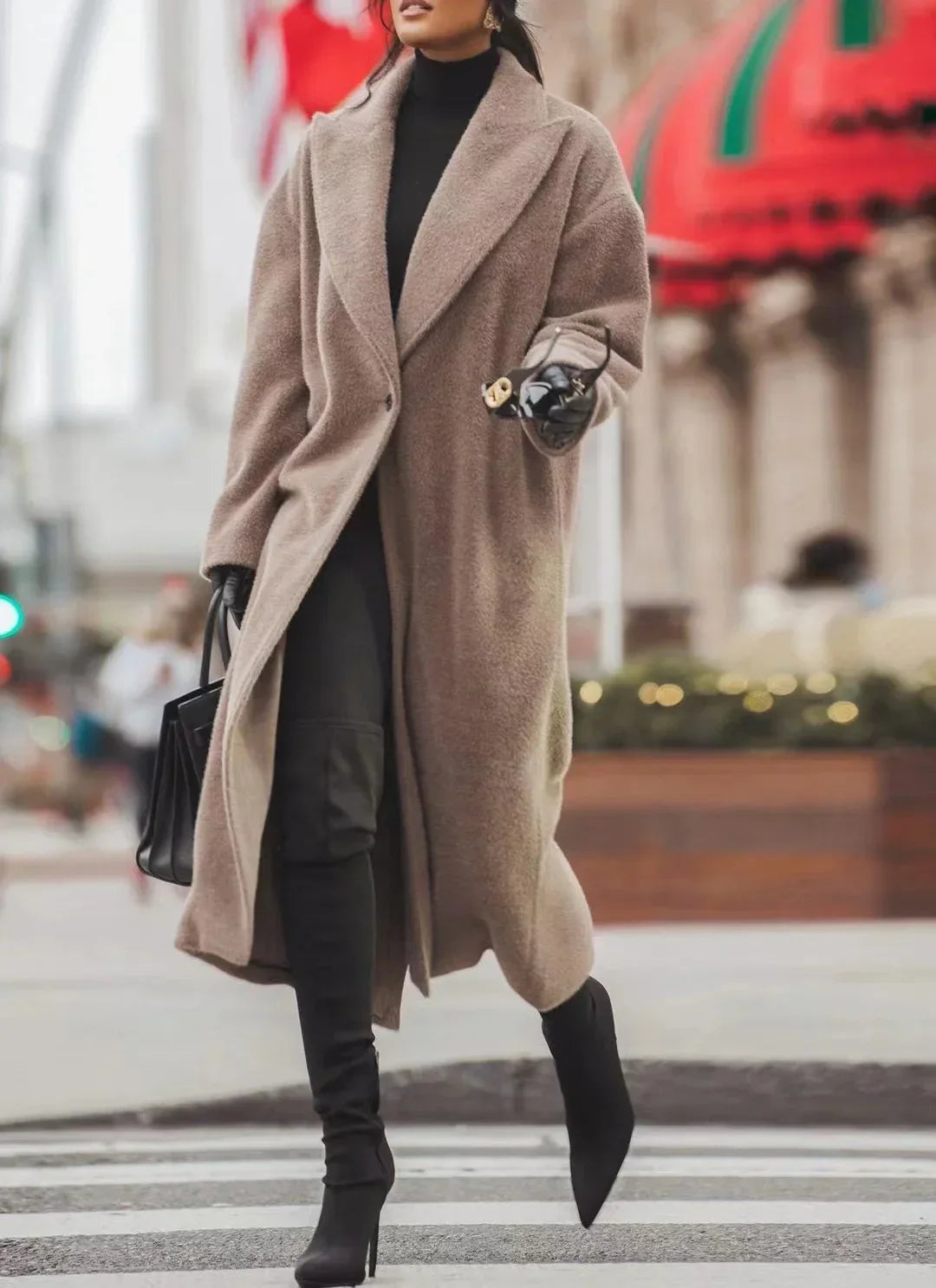 Manteau long oversize d'hiver élégant pour femme