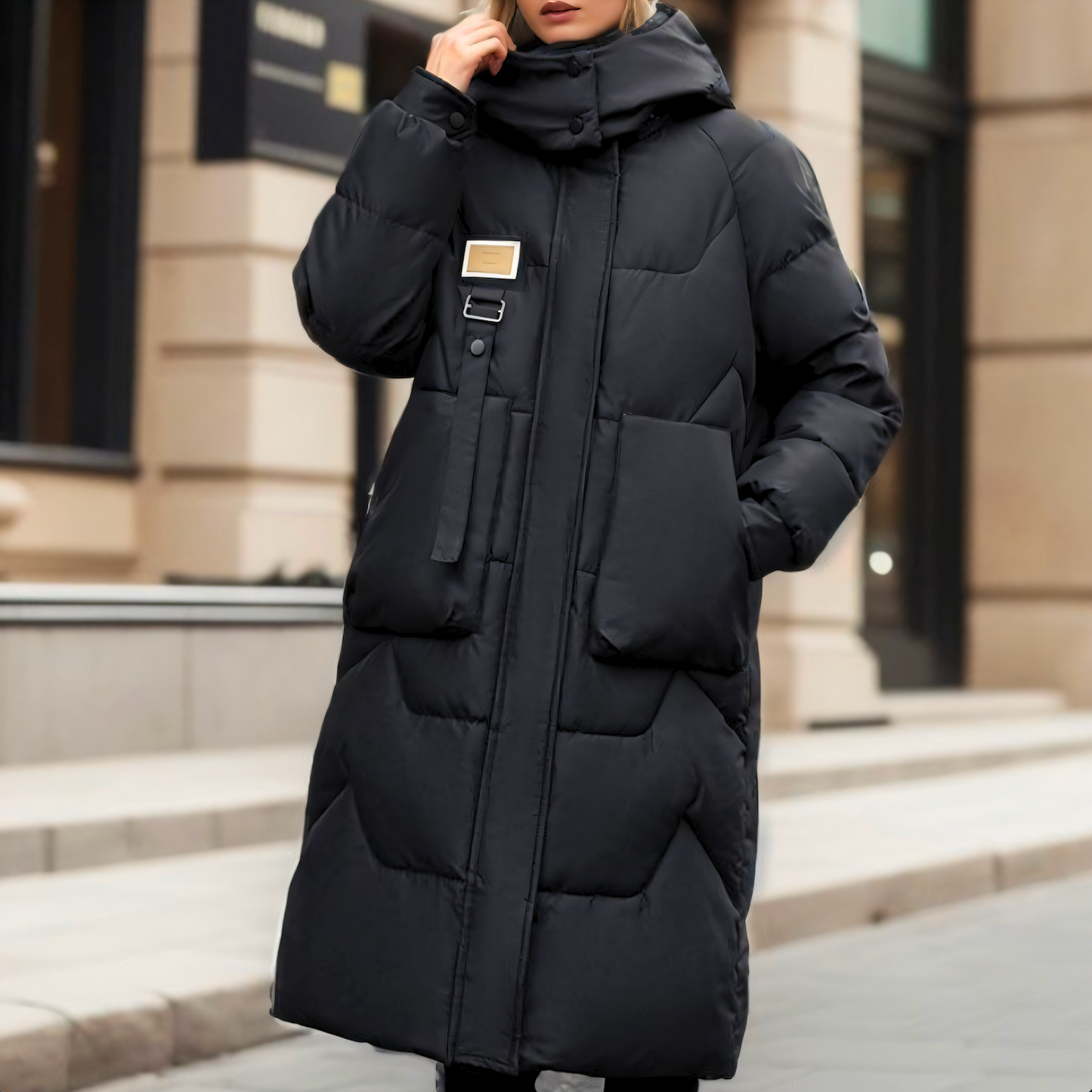 Manteau long oversize matelassé pour femme
