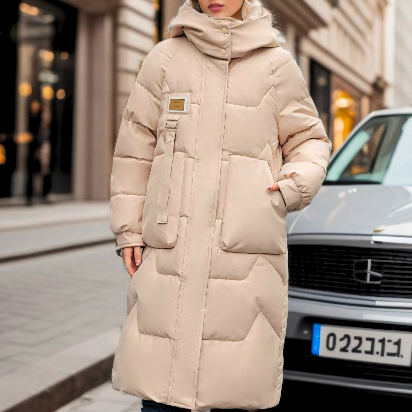 Manteau long oversize matelassé pour femme