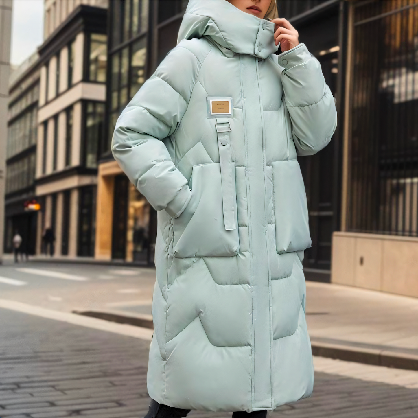 Manteau long oversize matelassé pour femme