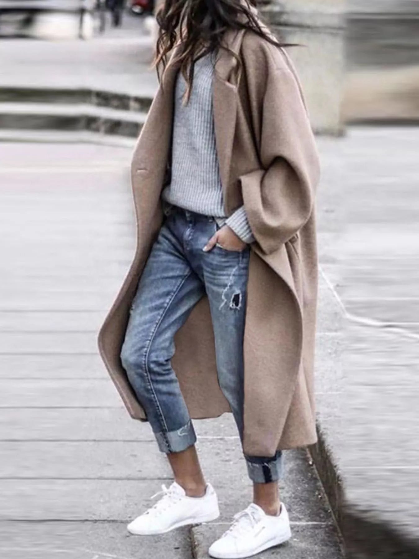 Manteau long oversize pour femme