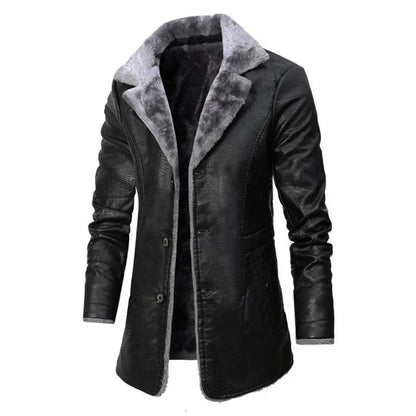 Manteau mi-long à col en sherpa pour homme