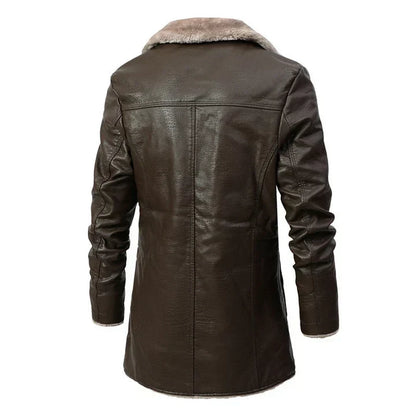 Manteau mi-long à col en sherpa pour homme