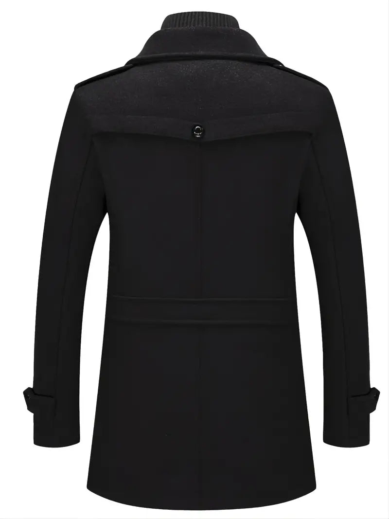 Manteau militaire à double boutonnage pour homme