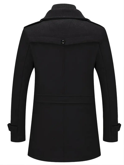 Manteau militaire à double boutonnage pour homme
