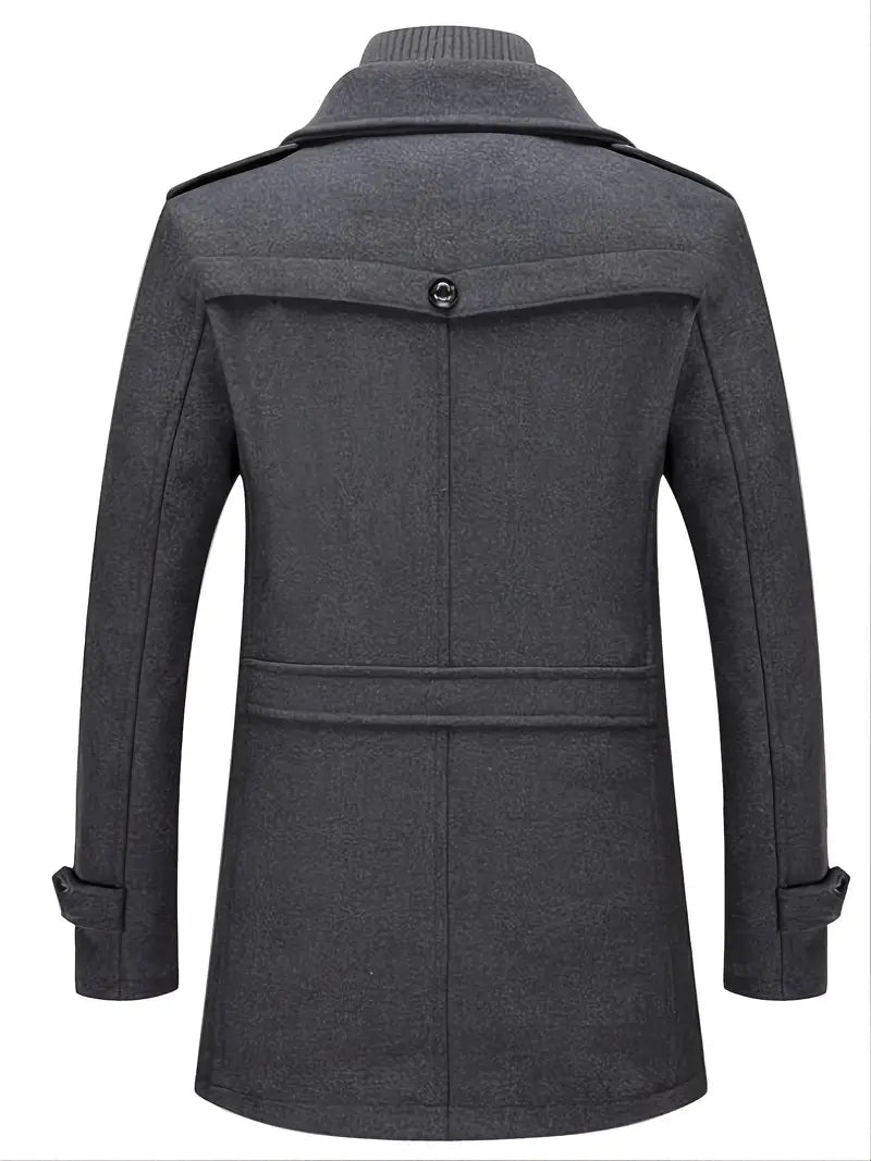 Manteau militaire à double boutonnage pour homme